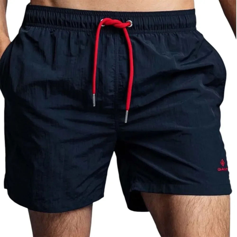 GANT Men's Swim Shorts 5XL  Mesh Insert Solid Color Marine Blue Classic Fit New